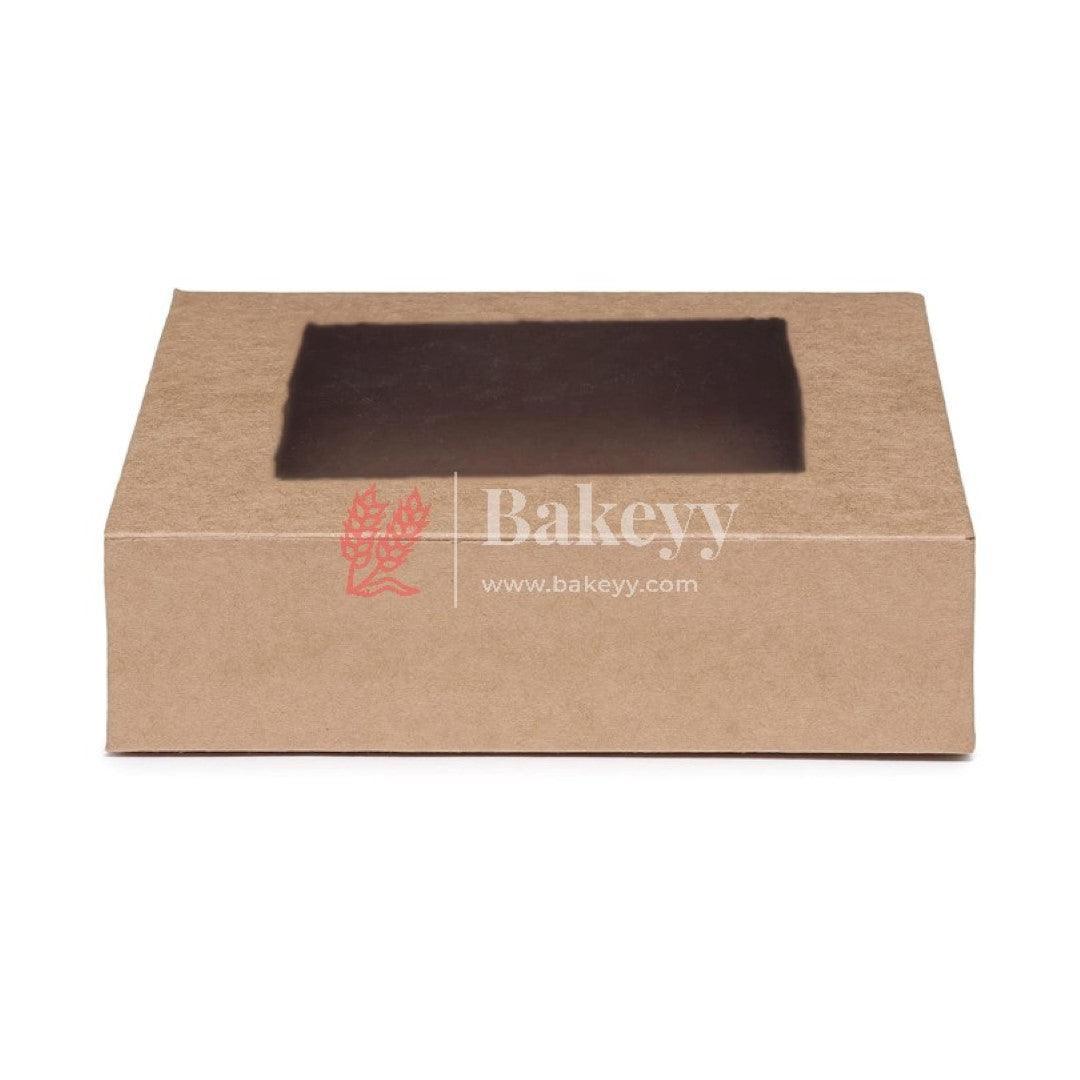 4 Brownie Box Kraft | Goodie Box - Bakeyy.com - India - 4 Brownie Box Kraft | Goodie Box - Pack Of 10