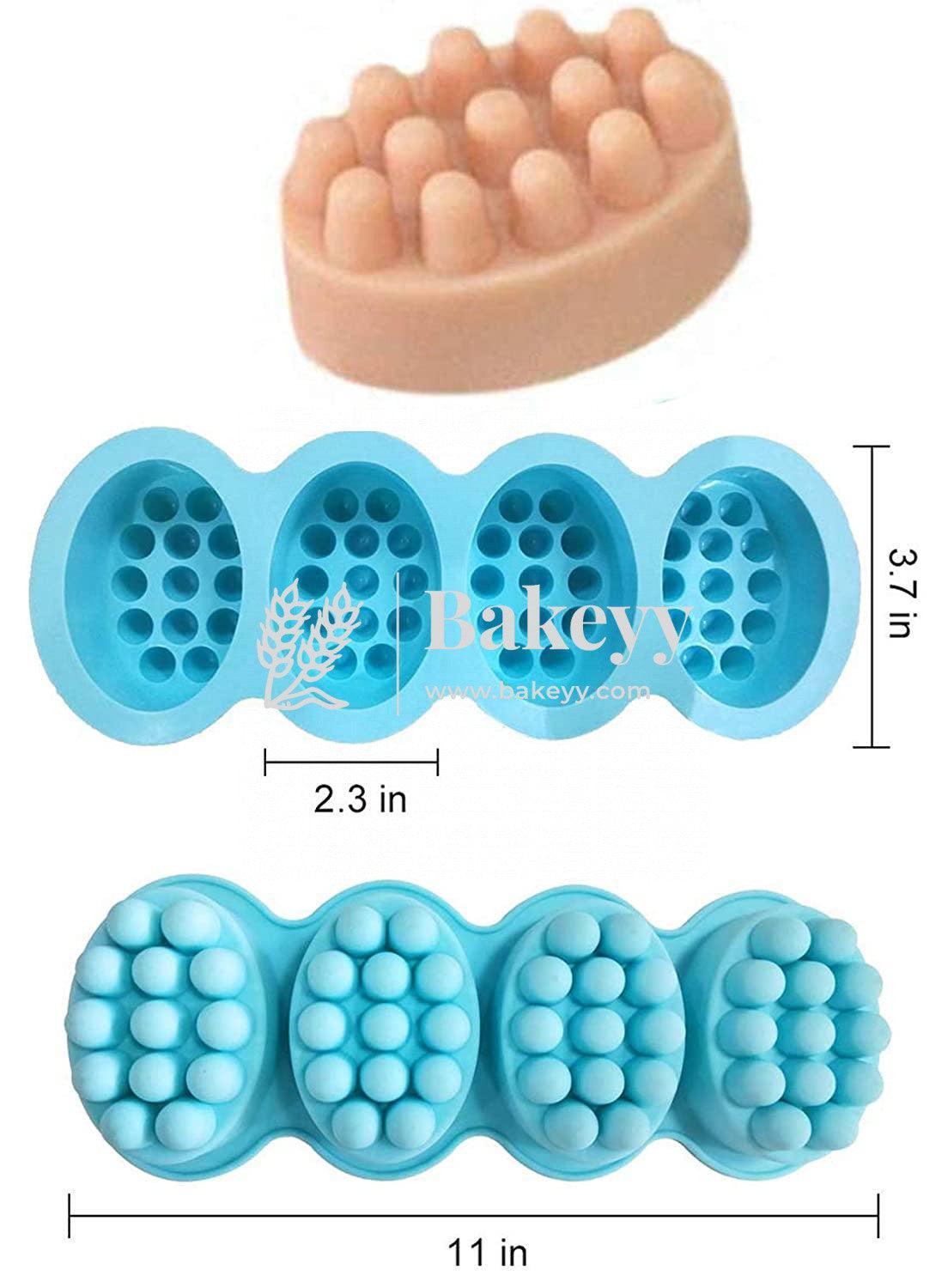 4 Cavity Massage Bar Design Silicone Moulds for Soaps Chocolate - Bakeyy.com - India - 4 Cavity Massage Bar Design Silicone Moulds for Soaps Chocolate - Default Title