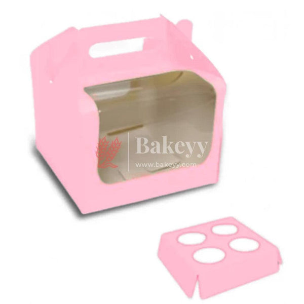 4 Cupcake Box, DIY Gift Box, Cookie Boxes, Biscuit Boxes| Multi Color | Pack of 10 - Bakeyy.com