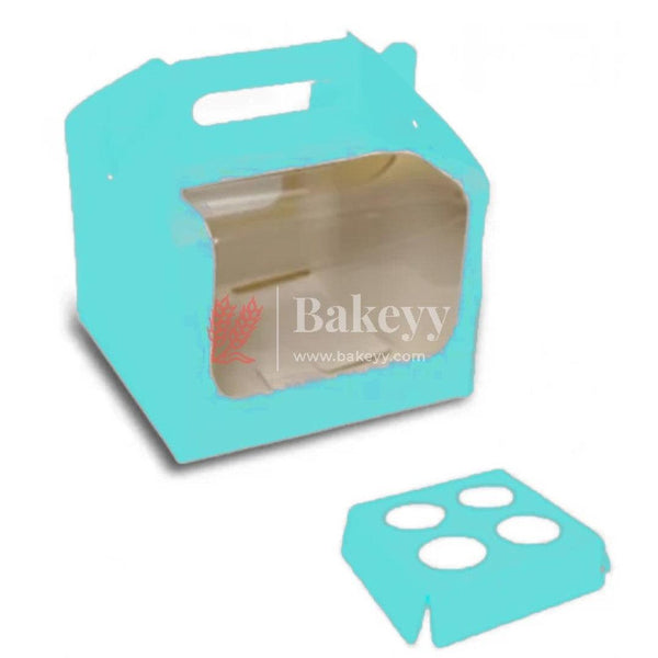 4 Cupcake Box, DIY Gift Box, Cookie Boxes, Biscuit Boxes| Multi Color | Pack of 10 - Bakeyy.com