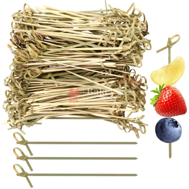 4 Inch Bamboo Knot Picks | Cocktail Skewers Eco Friendly Completely Biodegradable | Adding Cocktail | Pack Of 100 - Bakeyy.com - India - 4 Inch Bamboo Knot Picks | Cocktail Skewers Eco Friendly Completely Biodegradable | Adding Cocktail | Pack Of 100 - 4 Inch