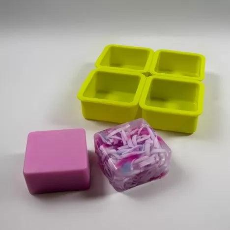 4 Square Shape Soap Molds Silicone Mold - Bakeyy.com - India - 4 Square Shape Soap Molds Silicone Mold - Default Title