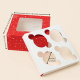 Christmas Cupcake Box with Window | Red Festive Design | Festive Cupcake Box | Pack of 10