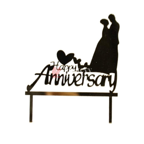 4" inch Happy Anniversary Cake Topper - Bakeyy.com - India - 4" inch Happy Anniversary Cake Topper - Default Title