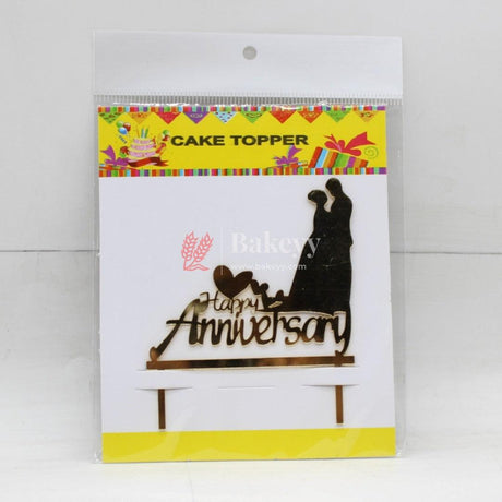 4" inch Happy Anniversary Cake Topper - Bakeyy.com - India - 4" inch Happy Anniversary Cake Topper - Default Title