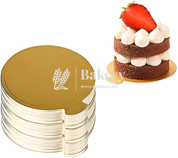 Round Pastry Base Mousse Cake Boards Gold (24 pcs)