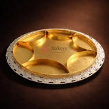 40 cm  Luxurious Gold-Plated Partition Serving Tray  Pack of 1