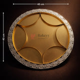 40 cm  Luxurious Gold-Plated Partition Serving Tray  Pack of 1