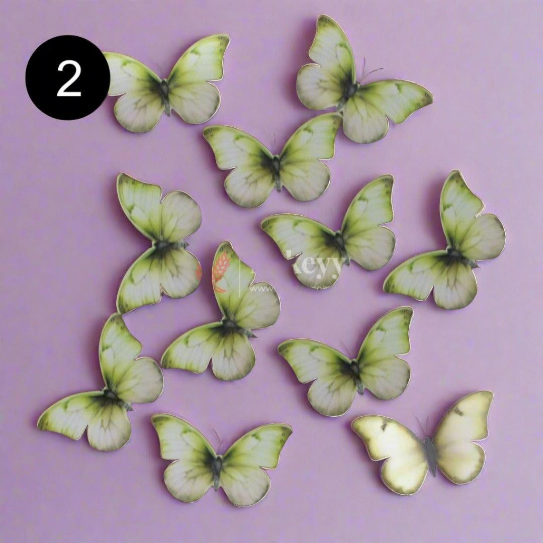 10 Pcs Butterfly Decoration Topper | 3D Butterfly Party Decorations - Bakeyy.com - India - 10 Pcs Butterfly Decoration Topper | 3D Butterfly Party Decorations - Design 2