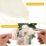 13x18 CM | Organza Potli Bags | Cream Colour | Candy Bag| Pack of 99