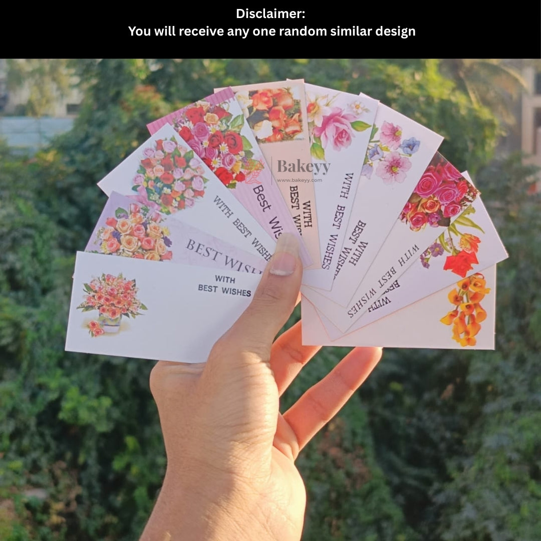 Best Wishes Greeting Cards for Gifts | Hampers & Bouquets Cards | Pack of 100