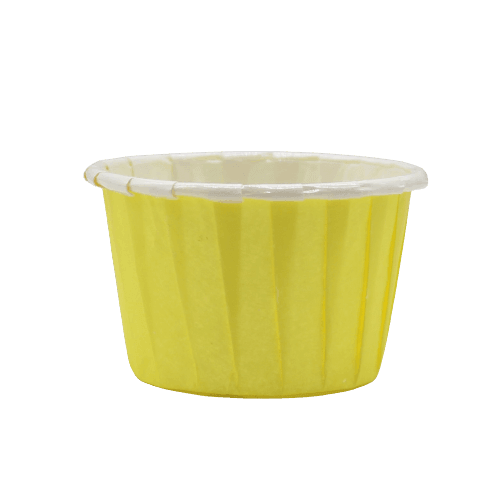 4435 Plain yellow Muffin Cup | Curl Edge | Cupcake Liner | Medium | pack Of 100 - Bakeyy.com