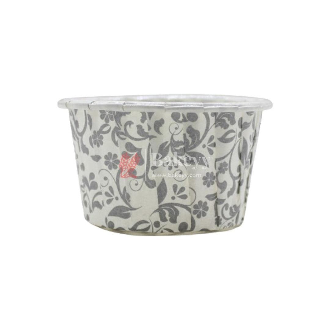 4435 White Floral Muffin Cup | Curl Edge | Cupcake Liner | Medium | Pack of 100 - Bakeyy.com - India - 4435 White Floral Muffin Cup | Curl Edge | Cupcake Liner | Medium | Pack of 100 - Default Title