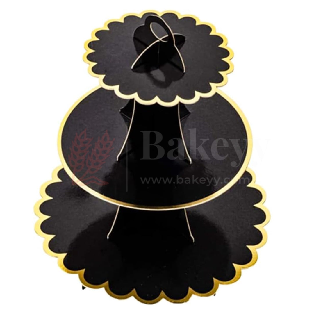 Black| Tier Layer Cupcake Dessert Paper Stand Display Rack  1 Piece