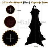 Black| Tier Layer Cupcake Dessert Paper Stand Display Rack  1 Piece