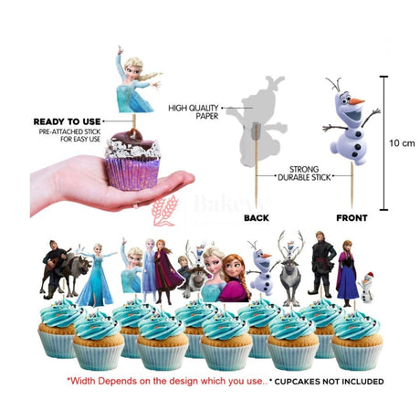 6pcs Frozen theme Birthday Cake Topper| Cupcake Toppers| Bday Decorations Items - Bakeyy.com - India - 6pcs Frozen theme Birthday Cake Topper| Cupcake Toppers| Bday Decorations Items - Default Title