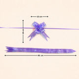 48 cm  Organza Pull Up Flower Ribbon Bows | Pack of 10 for Gift Wrapping & Decorations