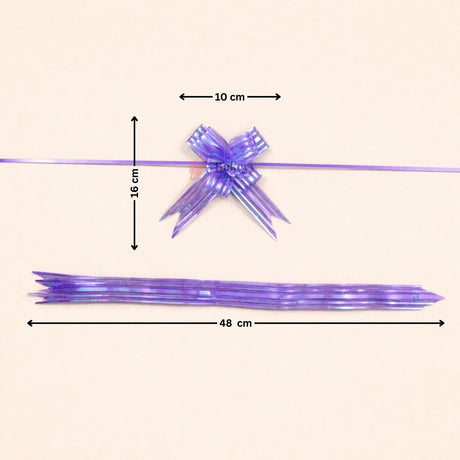 48 cm  Organza Pull Up Flower Ribbon Bows | Pack of 10 for Gift Wrapping & Decorations