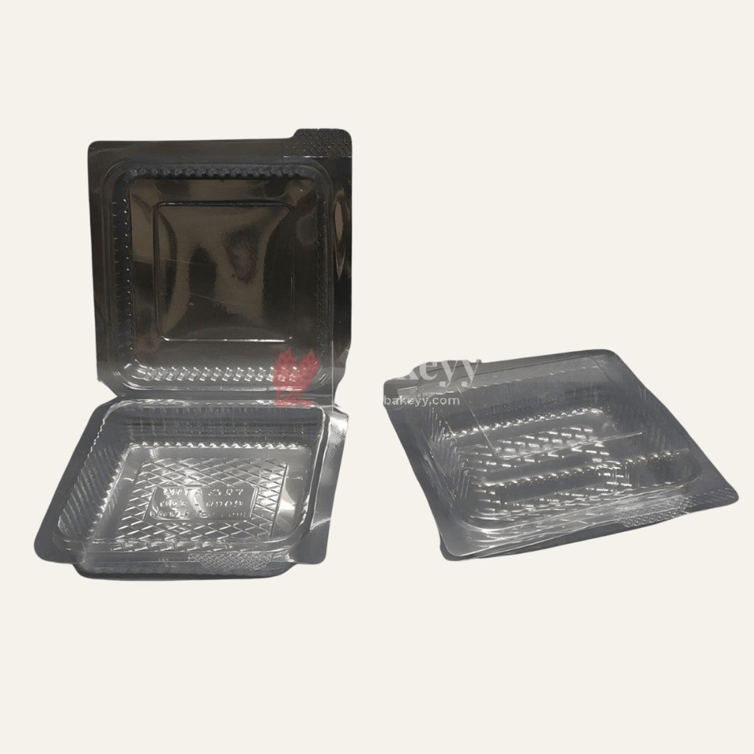 Clear Stackable 1 Brownie Mini Box | Pack of 50 - Bakeyy.com - India - Clear Stackable 1 Brownie Mini Box | Pack of 50 - Default Title