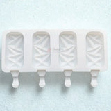4 Cavity Popsicle Ice Cream Mould Tray  Hard Plastic Kulfi & Chocolate Bar Mold  Reusable Popsicle Stick Mold  Pack of 1
