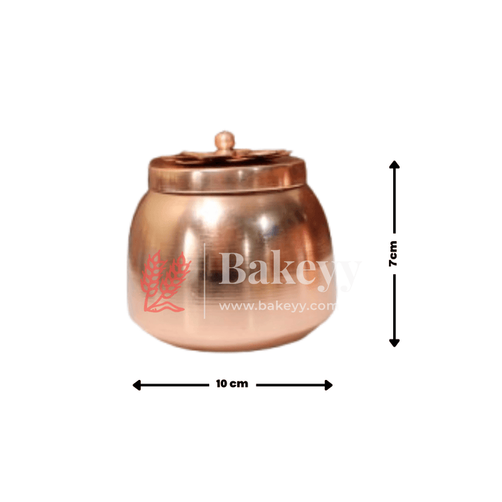 Copper Finish Decorative Storage Jar with Flower Lid - Bakeyy.com - India - Copper Finish Decorative Storage Jar with Flower Lid - Default Title