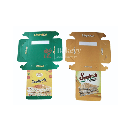 Sandwich Box Disposable Containers Made of food grade paper | Pack of 25| - Bakeyy.com - India - Sandwich Box Disposable Containers Made of food grade paper | Pack of 25| - Default Title