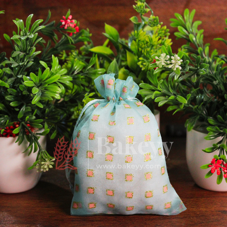10x14 CM | Organza Potli Bags | Pack of 100 | Sky Blue Color | Candy Bag - Bakeyy.com - India - 10x14 CM | Organza Potli Bags | Pack of 100 | Sky Blue Color | Candy Bag - Default Title