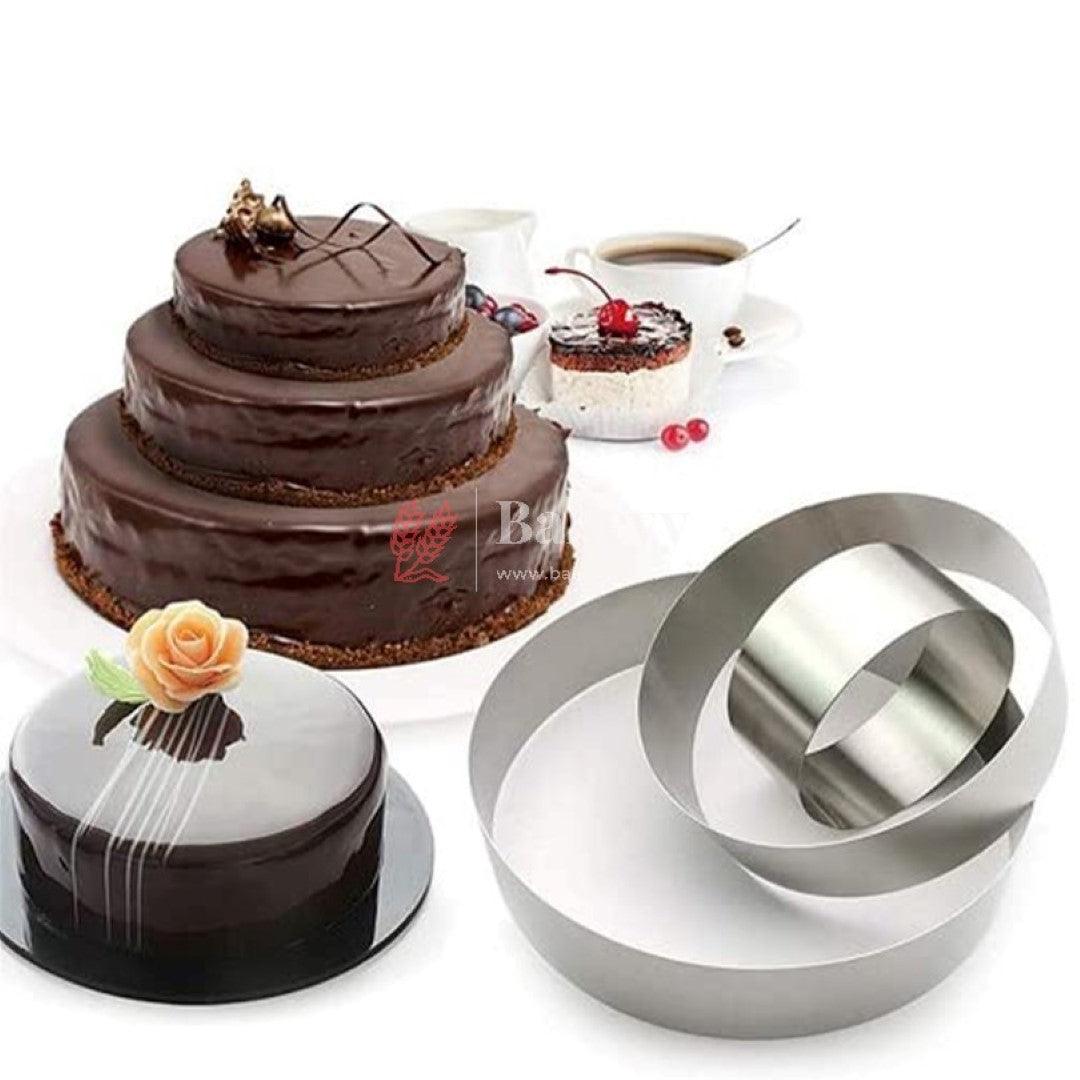 3 Set Cake Ring Round | 4" inch Ring, 6" inch Ring, 8" inch Ring - Bakeyy.com - India - 3 Set Cake Ring Round | 4" inch Ring, 6" inch Ring, 8" inch Ring - Default Title