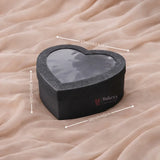 Premium Heart-Shaped Black Gift Box with Transparent Lid l Pack of 1