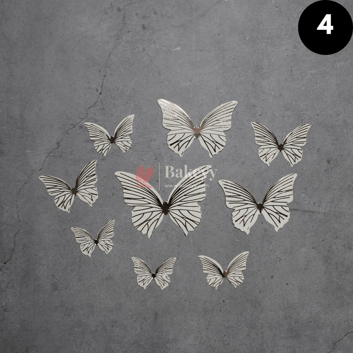 10 pcs shiny butterfly Birthday Cake Topper| decoration Toppers| Bday Decorations Items | - Bakeyy.com