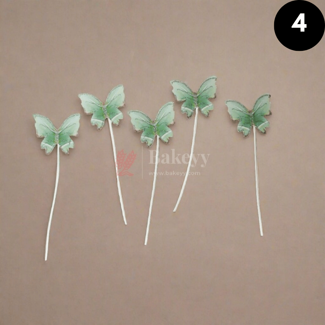 10 pcs shiny butterfly Birthday Cake Topper| decoration Toppers| Bday Decorations Items | - Bakeyy.com - India - 10 pcs shiny butterfly Birthday Cake Topper| decoration Toppers| Bday Decorations Items | - Color 4