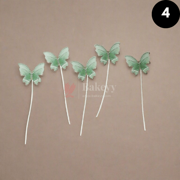 10 pcs shiny butterfly Birthday Cake Topper| decoration Toppers| Bday Decorations Items | - Bakeyy.com