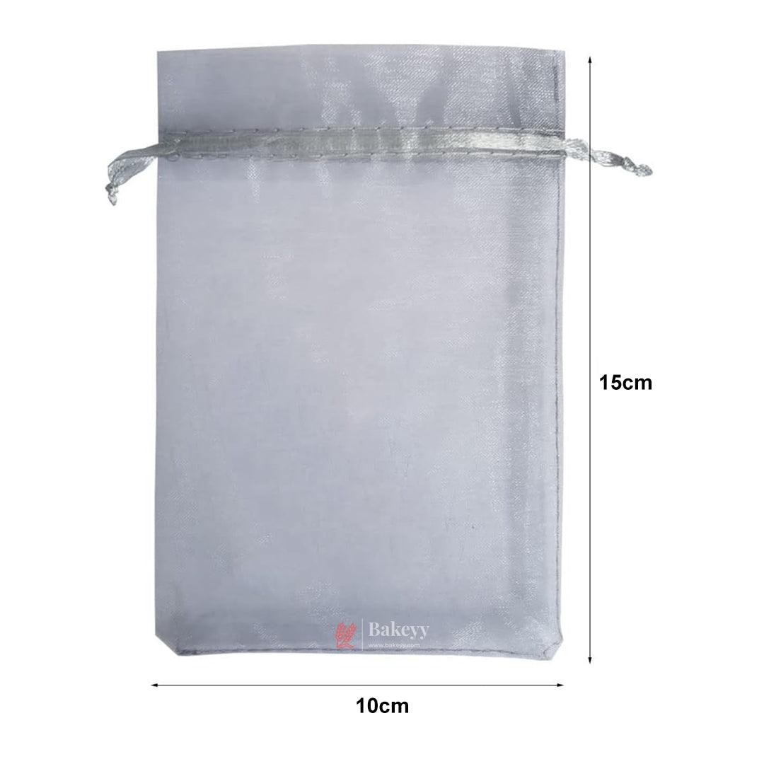 10x15cm | Organza Potli Bags | Grey Colour | Candy Bag | Pack of 99 - Bakeyy.com - India - 10x15cm | Organza Potli Bags | Grey Colour | Candy Bag | Pack of 99 - Default Title