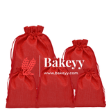 Red Jute Potli Bag | Gift Return Gifts Bags | Drawstring Bags | (Pack of 10) - Bakeyy.com - India - Red Jute Potli Bag | Gift Return Gifts Bags | Drawstring Bags | (Pack of 10) - 15X19 CM