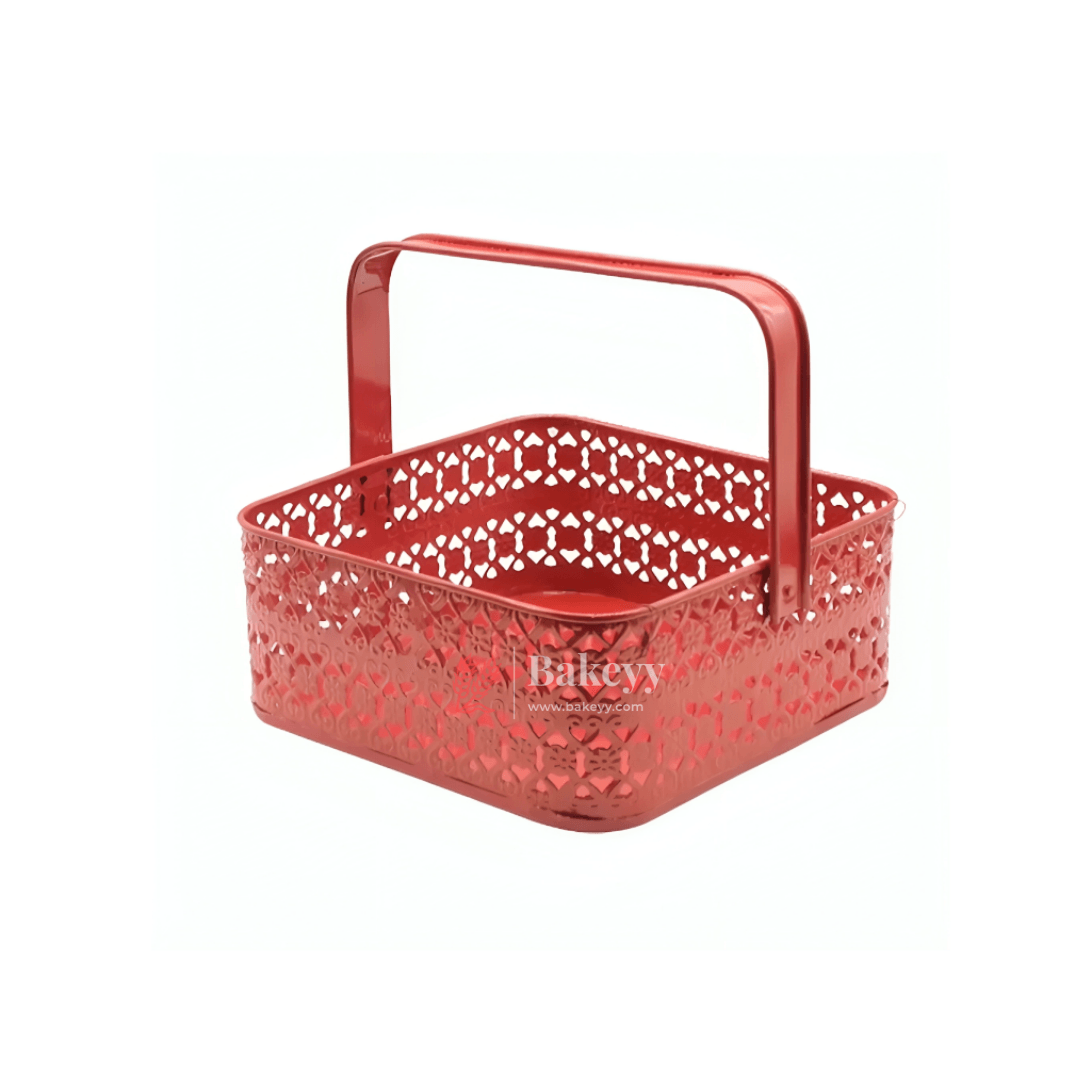 Hamper Basket For Gifting Square | Red Colour | Stylish and Durable Storage Solution| Hamper Basket For Gifting