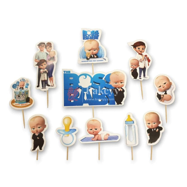 6pcs Baby Boss Boy theme Birthday Cake Topper| Cupcake Toppers| Bday Decorations Items - Bakeyy.com - India - 6pcs Baby Boss Boy theme Birthday Cake Topper| Cupcake Toppers| Bday Decorations Items - Default Title