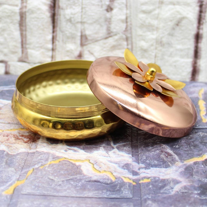 Dry Fruit Jar for Gifting | Designed Jar | Copper tin & Copper lid - Bakeyy.com