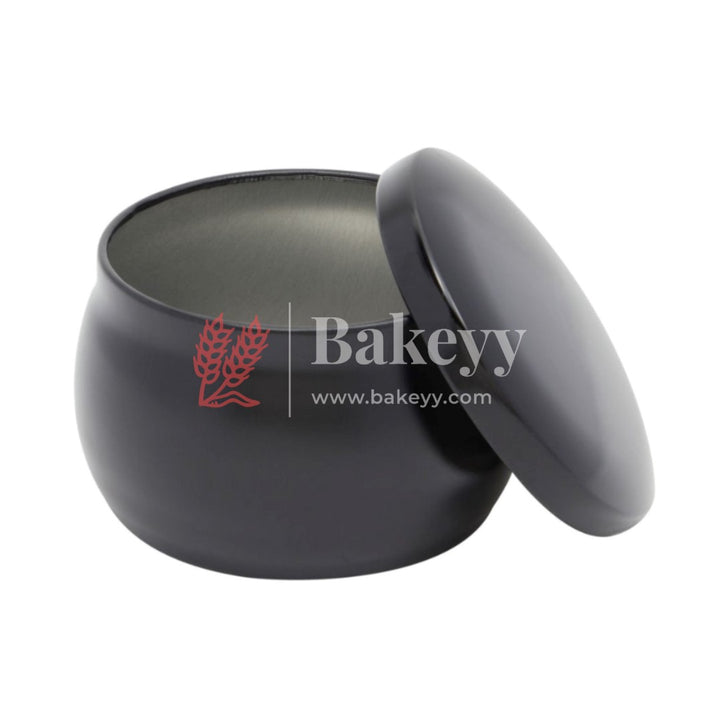 Faded Black Matka Candle Tin Box | Empty Decorative Tin Box | Chocolate Box | Candy Box | Gift Box | Pack Of 12 - Bakeyy.com