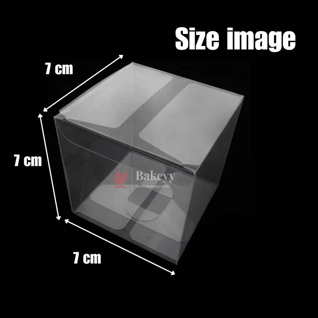 7x7x7 cm || PVC Transparent Foldable Cube Gift Boxes || Pack of 10 || Premium Transparent Packaging for Gifts, Treats, and Keepsakes|| - Bakeyy.com - India - {{ variant.name }}