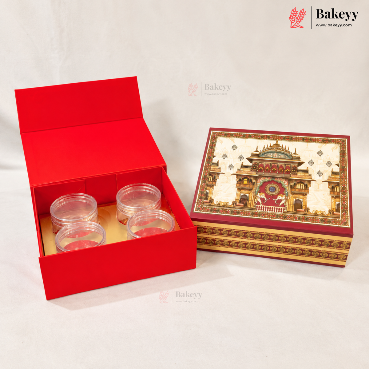 4 Cavity | Peacock & Palace Printed Hamper Gift Box | Pack of 1