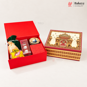 4 Cavity | Peacock & Palace Printed Hamper Gift Box | Pack of 1