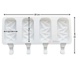 4 Cavity| Geometric Popsicle Ice Cream Mould Tray | Silicon Kulfi & Chocolate Bar Mold | Reusable Popsicle Stick Mold | Pack of 1