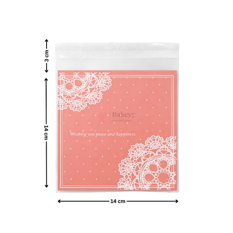 17 X 14 CM Printed Cellophane Cookie Pouch Set | Resealable Transparent Gift Packaging | Pack of 100