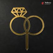 4_Inch_Gold_Acrylic_Engagement_Cake_Topper_Multiple_Designs_15 - Bakeyy.com IN