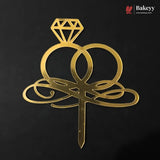 4_Inch_Gold_Acrylic_Engagement_Cake_Topper_Multiple_Designs_9 - Bakeyy.com IN