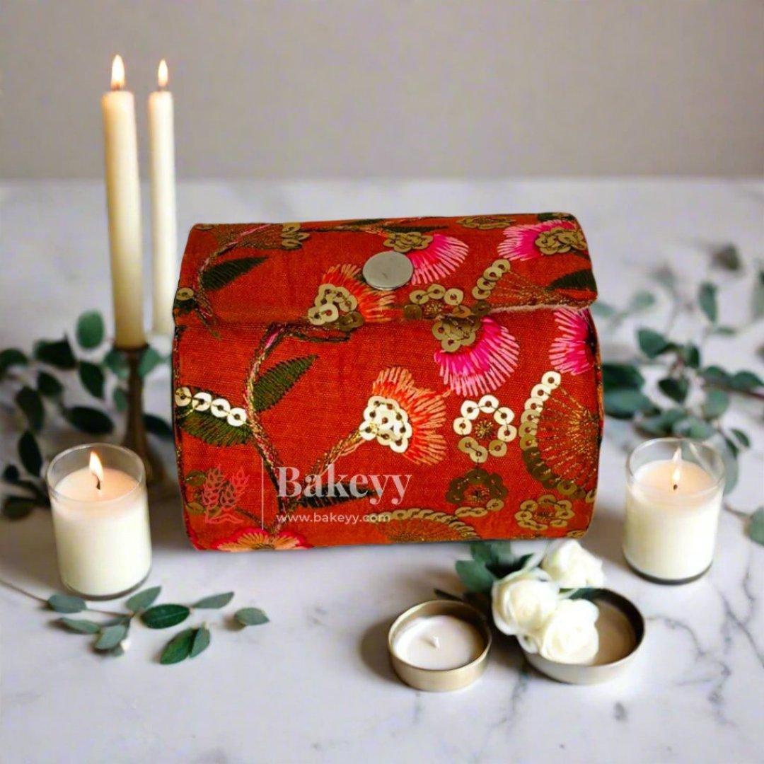 4 Inch Red Wooden Embroidery Bangle Box For Women| Jewellery Organiser Box| Bangle Organiser Box| 1 Piece - Bakeyy.com - India - 4 Inch Red Wooden Embroidery Bangle Box For Women| Jewellery Organiser Box| Bangle Organiser Box| 1 Piece - Default Title