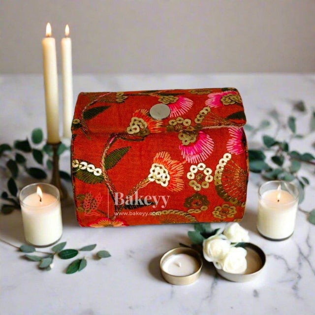 4 Inch Red Wooden Embroidery Bangle Box For Women| Jewellery Organiser Box| Bangle Organiser Box| 1 Piece - Bakeyy.com - India - 4 Inch Red Wooden Embroidery Bangle Box For Women| Jewellery Organiser Box| Bangle Organiser Box| 1 Piece - Default Title