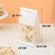 White Kraft Paper Bread Bags with Clear Window | Bakery Bags Tin Tie Tab Lock Treat Bag| Pack of 50 - Bakeyy.com - India - White Kraft Paper Bread Bags with Clear Window | Bakery Bags Tin Tie Tab Lock Treat Bag| Pack of 50 - 22x28x10.5Cm