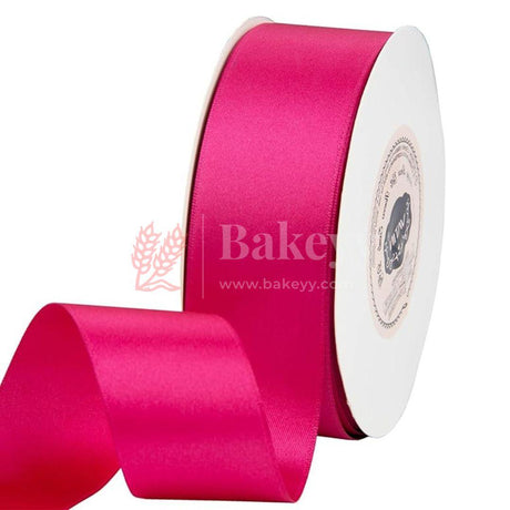 Satin ribbon for decoration | Gift wrapping | School project works | Opening ribbon | Multi-purpose use - Bakeyy.com - India - Satin ribbon for decoration | Gift wrapping | School project works | Opening ribbon | Multi-purpose use - Dark Pink