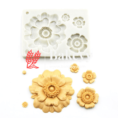 Flower Design Fondant and gum paste Mould - Bakeyy.com - India - Flower Design Fondant and gum paste Mould - Default Title